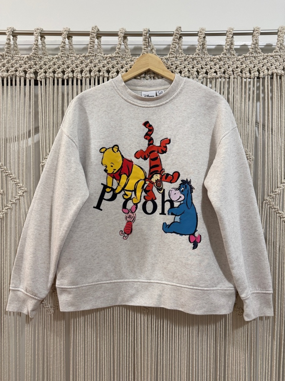 Disney Cream Crewneck Sweatshirt with Winnie the Pooh Characters - Picture 1 of 7